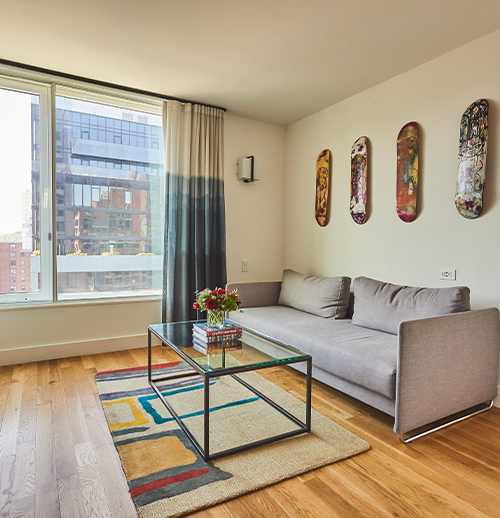 large accessible living room with view