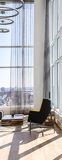 a suite with city views